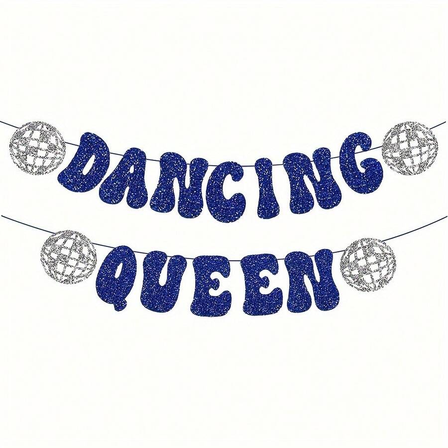 Party Decorations, Glitter Disco Ball Banner Silver Fringe Banner For Mamma Mia Party Decorations Birthday Bridal Shower Bachelorette Wedding - Multicolor - View 1