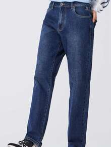 CAMEL CROWN Men's Straight Jeans Spring And Autumn Washed Retro Comfortable Stretch Casual Trousers