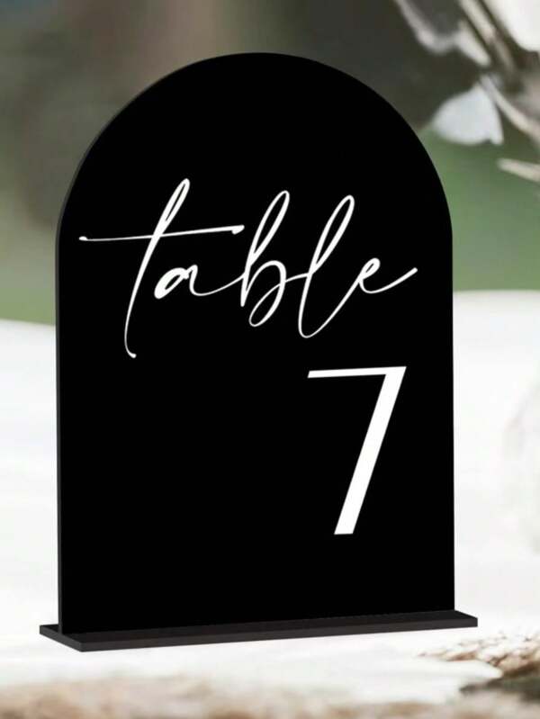 1 Set Acrylic Arch Shaped Number Place Cards, Party Decor Seating Cards, Wedding Table Numbers, Modern Wedding Ceremony & Reception Signage