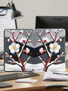 A Pattern Of Plum Blossoms Covered With SnowSuitable For Kindle PaperWhite 5, For Kindle 11th (2022/2024), 7 - Inch Kindle Paperwhite 12th Generation 2024, For New Kindle 11th 2019, 6 - Inch; PU Leather Case, Imitation Leather Protective Cover, Full - Body Protection, E - Reader Protective Case, Hard Shell, Shockproof.