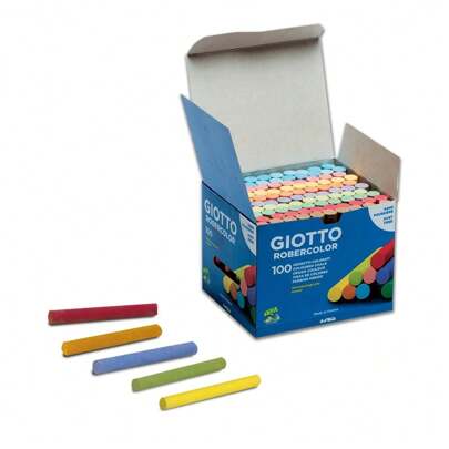  Giotto Robercolor, giz de cera colorido sortido, caixa com 100 unidades. Giz sem poeira, feito de materiais naturais. QUALIDADE ALTA GARANTIDA.