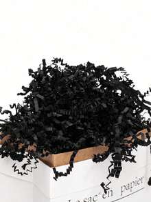 1 paquet de 20/50/100g de papier froissé coupé en julienne comme rembourrage pour emballage, paniers vides, herbe de raphia, fourre-tout pour boîtes cadeaux, emballage pour fête, décorations utilisées pour le mariage, l'emballage de cadeaux pour la fête des mères (blanc, rouge, orange, noir, bleu clair, vert) - 50g - Voir 14