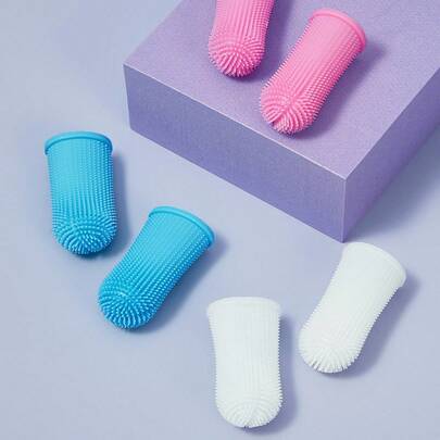 PETSIN Bàn chải đánh răng cho thú cưng Bàn chải đánh răng cho thú cưng Bàn chải đánh răng bằng silicon Bộ bàn chải đánh răng cho chó mèo Bàn chải đánh răng cho thú cưng cỡ nhỏ Thích hợp cho chó và mèo