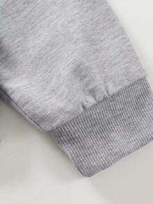 女童可爱风格字母樱桃印花连帽外套长袖卫衣学生上衣女童秋冬装 - 灰色 - 查看 8