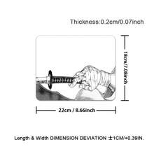 1pc Extra Large Samurai Sword Gaming Mouse Pad - Black And White Desk Pad, Sewn Edges, Anti-Slip Rubber Base, Extra-Large Keyboard And Mouse Pad - The Perfect Gift For Men