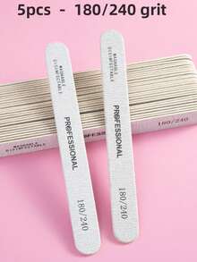 3/5/10/20/50pcs Nail File,100/180 Grit Emery Boards For Nails, Zebra Doubled Sides Washable Coarse Nail Files For Acrylic And Extension Nail Removal Nail Care Manicure Kit Salon Home Use - Grey - View 24