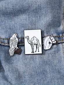 1 Piece Of Middle Eastern Animal Enamel Pin, Decorative Brooch, Alloy Lapel Bag Badge, Jewelry Gift, Decoration. Backpack Accessories. Lapel Pin, Badge On Backpack, Women's Brooch, Clothing Gift, Jewelry, Fashion Accessories Halloween Costume Accessories Bag Charms Office Accessories Christmas - Multicolor - View 8