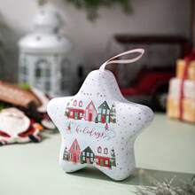 1 Piece Of Christmas Decoration - Creative Cartoon Candy Box - Christmas Tin Box - Storage Box With Lanyard - Multicolor - View 11
