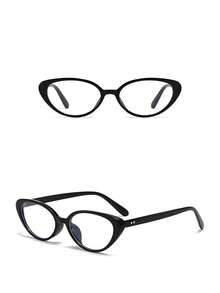 1 pieza Gafas de mujer con montura de ojo de gato y estampado de leopardo en color negro, gafas para mujer, gafas transparentes, accesorios para teléfono, material de PC ligero y cómodo, estilo Y2K, de vuelta a la escuela, adecuado para uso diario, oficina, transporte, teléfono móvil, computadora, juegos.
