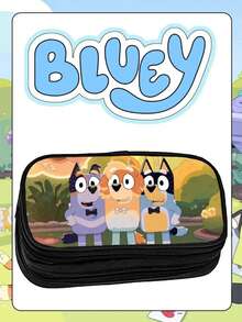 Bluey حافظة أقلام/كرتون بلوي/محمولة/أنيقة/مدمجة/جامعية/ملونة/فتاة/طالبة/عادية/ديكور حفلة/هدية