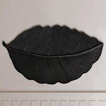 1/3pcs Set Vintage Black Leaf Pattern, Flat Non-3D Design Home Decor Mat Set, Bathroom Anti-Slip Absorbent Mat, Diatomite Vintage Pattern Bath Mat, U-Shaped Toilet & Sink Absorbent Foot Mat, 2.5mm Thickness - Black Leaves - View 13