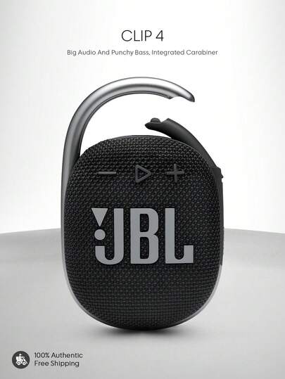 JBL 4 Altavoz Bluetooth Mini Portátil con Clip, Calidad de Sonido Impresionante, Graves Potentes, Mosquetón Incorporado, IP67 a Prueba de Agua y Polvo, 10 Horas de Reproducción, Adecuado para el Hogar, Exterior, Viaje