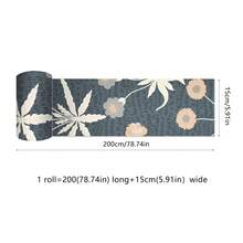 Papel tapiz autoadhesivo y removible con patrón de flores y hierba, rollo de papel tapiz autoadhesivo y resistente al agua que se puede cortar a medida, adecuado para baño, ducha, cocina, sala de estar, oficina y decoración de habitaciones, decoración del hogar, decoración de paredes. Tamaño de 3.94/5.9*78.74 pulgadas adecuado para decoración parcial, tamaño de 7.87/11.81*78.74 pulgadas adecuado para aplicación en áreas grandes.