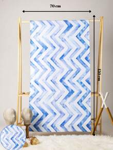 MADE IN TURKEY – 2-Piece Printed Beach Towel Set | 70*150 Cm | 50% Cotton 50% Polyester | Soft, Lightweight & Quick-Dry Sand Towels - Blue - View 2