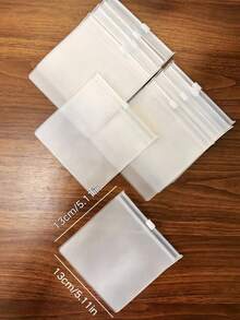 5/10/15/20 件透明数据线磨砂拉链收纳袋、充电线盒线缆整理器、磨砂拉链袋、拉链自封袋、珠宝收纳袋拉链封口防尘袋、PVC 可重复密封袋、抗氧化拉链袋塑料袋 - 白色 - 查看 16