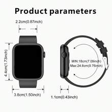 1 件男女通用方形运动智能手表，具有通话、消息、计步器、闹钟、天气、多种运动模式、可定制表盘、防水功能，适合日常使用 - 黑色 - 查看 8