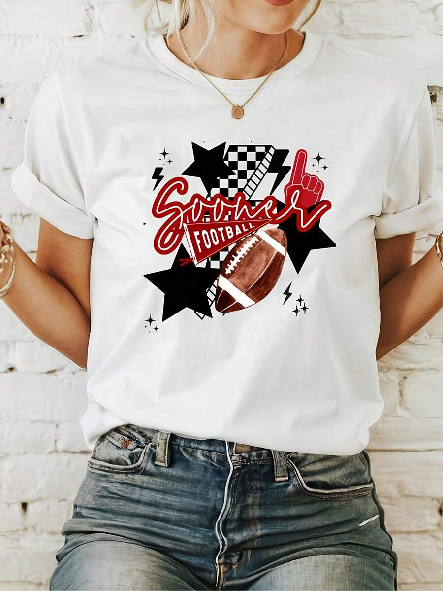 Oklahoma Oners Football T-Shirt, Oklahoma Oners Football , OU Oners Rel, Gameday Rel, Rority Clog, OU ,220g White Cotton Short Sve T-Shirt Is The Best Gift For , Best , Relats, Let Them Feel Cool And Comfortable In Summer - 白色3 - 查看 1