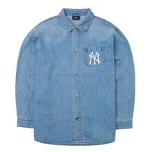 MLB Camisa de manga larga unisex, DEGRADADO DE COLOR MONOGRAMA CLÁSICO GRAN LUX, Parte superior casual con cuello cómoda, Se recomienda pedir una talla menos, 3ADRM0451-50INS
