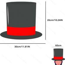 Cappello a cilindro di Lincoln con decorazione in nastro rosso e nero - Cappello da festa in feltro adatto per Ognissanti, Natale, matrimoni, celebrazioni di pensionamento e altre occasioni - Lavare a mano, accessorio da matrimonio, copricapo per le vacanze, design classico, lavorazione raffinata, forniture per eventi di Ognissanti e Natale