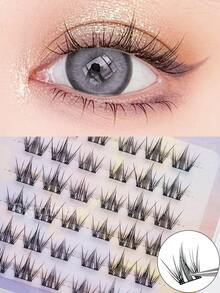 36pcs Flower Lashes Clusters C-Curl Fluffy Individual Lashes , DIY Lash Extension With 6-7mm Individual Lashes Invisible Band Lash Cluster Eyelash Natural Looking Lash Extensions For Beginners