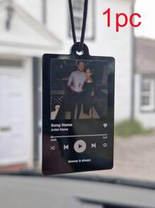 1 Piece Custom Photo Car Mirror Label, Photo Decoration, Photo Driving Safety, Rearview Mirror Decoration, Custom Photo Car Accessories For Rearview Mirror Hanger, Personalized Car Hanging Decoration With Custom Pictures And Text, Custom Acrylic Picture Car Hanging Decoration, Personalize Your Favorite Memories, Christmas Gift