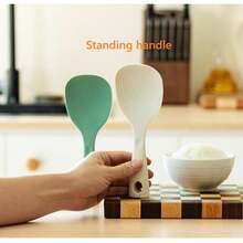 Self-Standing Silicone Rice Spoon, High-Temperature Resistant, Integrated Non-Stick Rice Spoon, Suitable For Use With Household Electric Rice Cookers To Hold The Self-Standing Rice Spoon.
