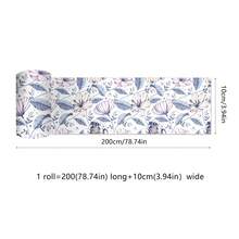 Papel tapiz autoadhesivo y removible con patrón de flores y hierba, rollo de papel tapiz autoadhesivo y resistente al agua que se puede cortar a medida, adecuado para baño, ducha, cocina, sala de estar, oficina y decoración de habitaciones, decoración del hogar, decoración de paredes. Tamaño de 3.94/5.9*78.74 pulgadas adecuado para decoración parcial, tamaño de 7.87/11.81*78.74 pulgadas adecuado para aplicación en áreas grandes.