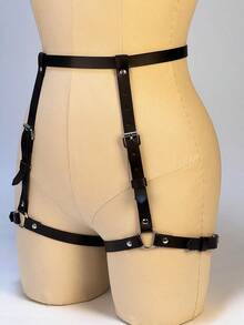 1pc Women Casual Style Leather Thigh Garter Belt Adjustable Harness Belt Sexy Waistband Party Accessories For Halloween Daily Wear