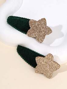 2 Stück/4 Stück glitzernde Stern BB Clips Samt Haarschmuck süß und niedlich für den Alltag