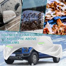 Capa de Caminhonete Completa 190T para F-150 F-250 F-350, Proteção contra Vento, Poeira, UV, Sol, Neve e Gelo, Tamanho: 235*88*74 polegadas