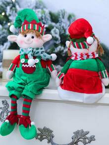 1PC Christmas Hanging Leg Elf Dolls, Poseable Long Bendy Naughty Boy & Girl Ornaments, Cute Shelf Sitters With Dangling Legs, Fun Holiday Home Decor & Room Decor,Mini Elf Decorations For Xmas Party, Christmas Toys & Christmas Decorations, Perfect For & Fall Decorations For Home