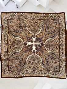 1 件女士围巾佩斯利印花 70 厘米方形围巾，女士头巾，头巾，时尚配饰装饰，头带非常适合装扮 - 彩色 - 查看 8