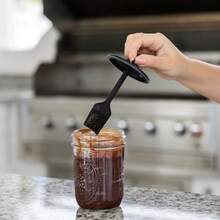 Silicone Black Basting Brush Lid For Wide Mouth Mason Jars