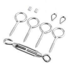 30M Stainless Steel Wire Rope Cable Hooks Hanging Kit Garden Railing Rope Roll - Silver - View 2