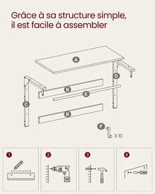 VASAGLE Porte-manteau Mural, avec 10 Crochets Amovibles sur 2 Rangées, Barre de Suspension, pour Entrée, Chambre, Salle de Bain - Tabac - Voir 8
