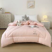 1pc Crinkle Chiffon Comforter, Simple & Cozy Style In Multiple Colors, Polyester Fiber Filled Autumn/Winter Duvet, Standard Bedding Size, Soft, Warm, Breathable, Easy Care, Suitable For Autumn/Winter Use Or As A Home Essential Gift For Christmas, Halloween, New Year