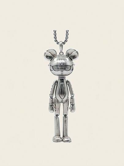 Cosmos Collana alla moda con ciondolo a forma di orsetto NCosmos - Collana in argento, accessori alla moda, regalo di compleanno, in rame e cristallo