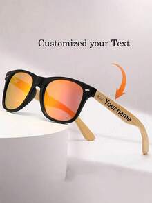 1pc Customized Text Framed Glasses, Unisex Design, Square Frame And Wide Lens, Suitable For Men And Women's Fashion Street Wear Accessories, Stylish, Minimalist, Modern Customized, Ideal For All Seasons, Camping, Travel, Personalized, Unique Ideal Gift For Him, Her, Boyfriend, Girlfriend, Mom, Dad, Family, Friends, Graduation, Anniversary, Valentine's Day, Mother's Day, Birthday, Father's Day, Graduation, Wedding - Multicolor - View 8
