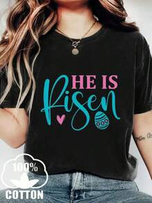Camiseta negra de 100% algodón para mujeres con estampado trendy y minimalista, estilo casual y cómodo ideal para trabajo informal, paseos por la ciudad o reuniones con compañeros. - Negro - Ver 1