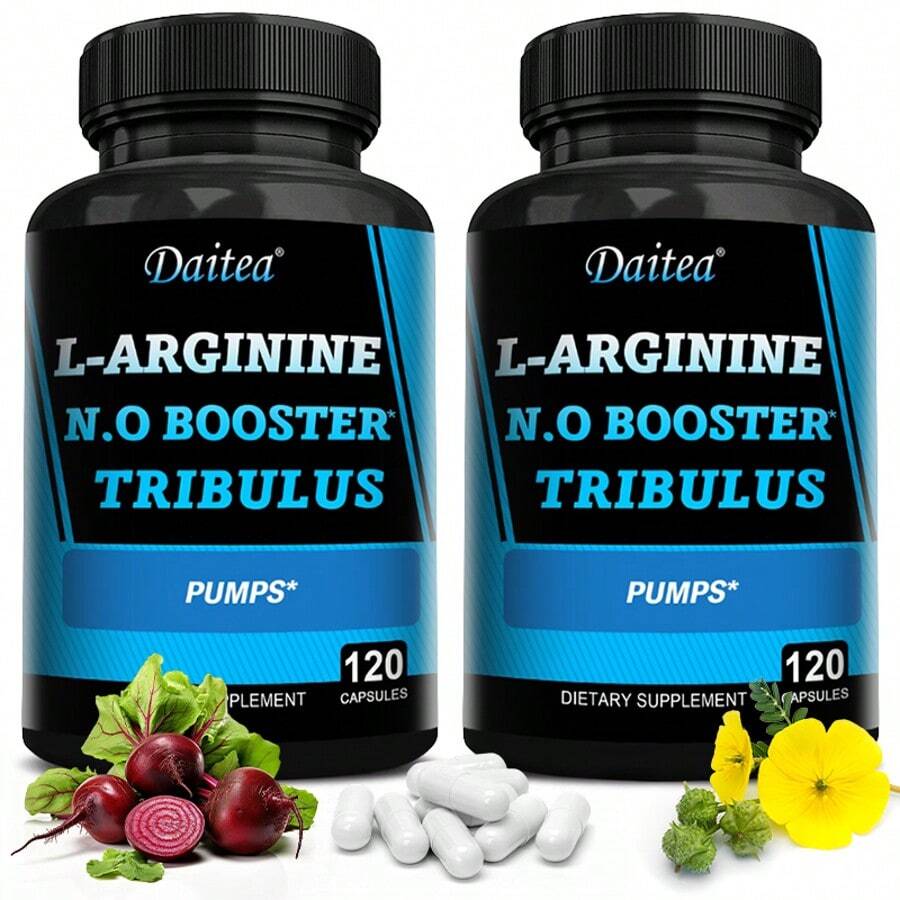 6-In-1 Nitric Oxide Supplement - With Beet Root & Tribulus Terrestris, 120 Capsules - 2 Bottle - 查看 1