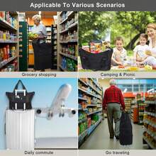 Portable Folding Grocery Shopping Trailer, Light Trolley With Wheels, Backable Bag, Shopping Bag For Express Delivery, Household Trolley, Lightweight, Home Supermarket Shopping, Fashionable, Waterproof, With Zipper Outdoor Decor,Shopping Bag With Wheels Foldable Grocery Shopping Cart Tug Portable Female Large Capacity Bag Home Supermarket