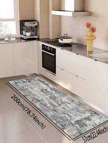 3mm Thick Textured Carpet Pattern Gray Series Luxury Style Absorbent Floor Mat, Silica Gel Absorbent Kitchen Mat With Rubber Backing, Decorative Carpet Texture Mat Suitable For Living Room, Bedroom, Kitchen And Dining Area - Easy Maintenance Floor Mat, Especially Suitable For High Traffic Areas, Rectangular Design, Home Decor - Multicolor - View 7