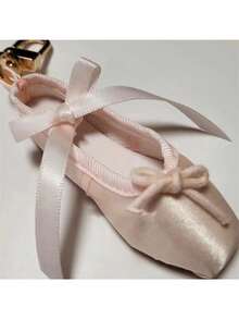 Handmade Ballet Shoes Phone Charm, Mini Satin Ballet Style Keychain, Pink Beaded Ballet Shoes Keychain - Customizable And Detachable, Fashion Accessory, Personalized Gift, Can Be Hung On Bags, Travel Essentials, Christmas, Halloween Gift - Multicolor - View 4