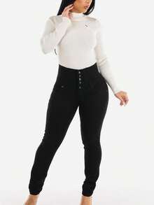 MX JEANS Black Ultra High Spandex Waist Levantacola Skinny Jeans - Nhiều màu - Xem 2