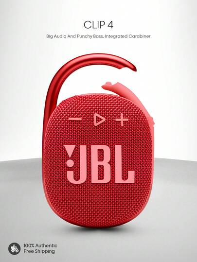 JBL 4 Altavoz Bluetooth Mini Portátil con Clip, Calidad de Sonido Impresionante, Graves Potentes, Mosquetón Incorporado, IP67 Resistente al Agua y al Polvo, 10 Horas de Reproducción, Adecuado para el Hogar, Exterior, Viaje