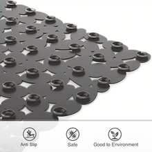 1pc 53 * 52cm Pebble Anti Slip Pad With Suction Cup For Bathroom Anti Slip Pad, Machine Washable And Easy To Clean 21 * 20.5 Inches, Suitable For Shower Rooms, Hotels, Bathrooms, Toilets, Bathtubs, Bathroom Accessories, Autumn Decoration - Black - View 4