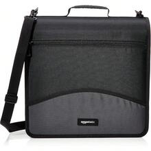 Basics - Carpeta duradera de 3 anillos con cierre, almacenamiento resistente para mantener los documentos organizados,.6, negro - Azul - Ver 1