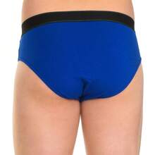 Kisses and Love Pack-2 Slips Lustiger atmungsaktiver Stoff KLS1 Mann - Blau-Gelb - Übersicht 3