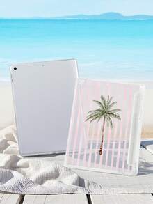 粉色直筒椰子树平板电脑保护套，适用于iPad 10代、iPad Air 11英寸(M3) 2025、iPad Mini 4/5/6/7、Kindle Paperwhite 12代 2024、Tab P11等机型。保护套四角防震，轻巧便携 - 彩色 - 查看 3