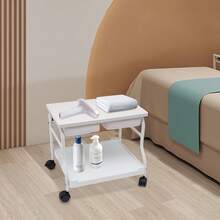 Beauty Salon Nail Or Foot Bath Spa Portable Trolley, Cart For Foot Rest Pedicure Manicure Funiture Massage Table Salon Accessory, Footrest Stand - White - View 6